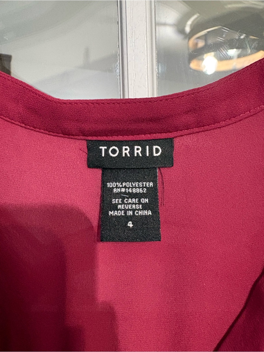torrid Deep Raspberry Split-Neck Tunic - Picture 2 of 2